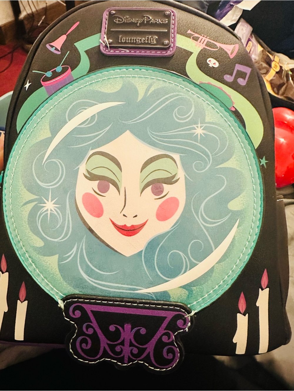Loungefly Teal & Black Crystal Ball Mini Backpack with Purple Accents